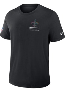Nike New Orleans Saints Black Crucial Catch Short Sleeve Fashion T Shirt