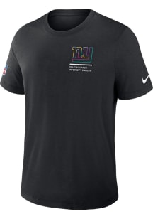 Nike New York Giants Black Crucial Catch Short Sleeve Fashion T Shirt
