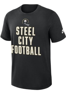 Nike Pittsburgh Steelers Black Rewind Slub Short Sleeve Fashion T Shirt