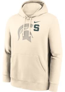 Nike Michigan State Spartans Mens Natural Club Fleece Long Sleeve Hoodie