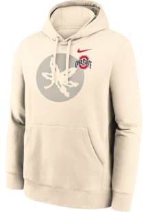 Nike Ohio State Buckeyes Mens Natural Club Fleece Long Sleeve Hoodie