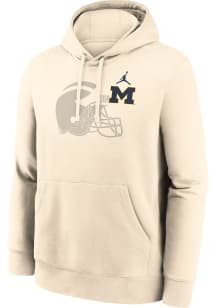 Nike Michigan Wolverines Mens Natural Club Fleece Long Sleeve Hoodie