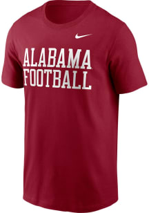 Nike Alabama Crimson Tide Crimson Football Stacked Football Short Sleeve T Shirt