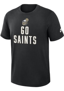 Nike New Orleans Saints Black Rewind Slub Short Sleeve Fashion T Shirt