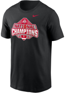 Nike Ohio State Buckeyes Black Football 2024 National Champions Official Logo Short Sleeve T Shirt