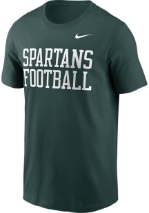 Nike Michigan State Spartans Green Football Stacked Football Short Sleeve T Shirt
