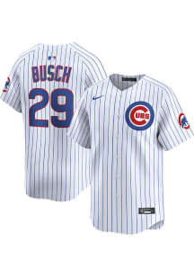 Michael Busch Nike Chicago Cubs Mens White Home Limited Baseball Jersey