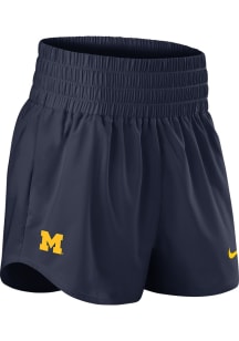 Nike Michigan Wolverines Womens Blue High Rise Shorts