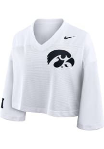 Iowa Hawkeyes Womens Nike Crop Fashion Football Jersey - White