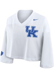 Kentucky Wildcats Womens Nike Crop Fashion Football Jersey - White