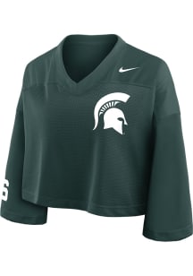 Michigan State Spartans Womens Nike Crop Fashion Football Jersey - Green