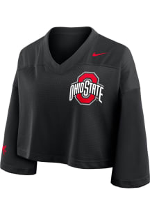 Ohio State Buckeyes Womens Nike Crop Fashion Football Jersey - Black