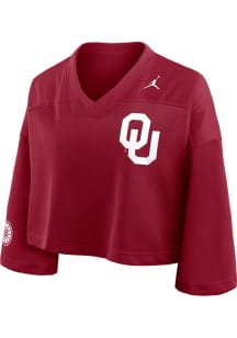 Oklahoma Sooners Womens Nike Crop Fashion Football Jersey - Crimson