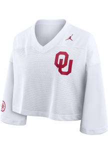 Oklahoma Sooners Womens Nike Crop Fashion Football Jersey - White