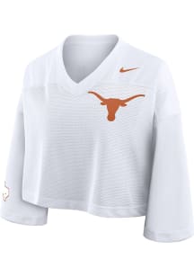 Texas Longhorns Womens Nike Crop Fashion Football Jersey - White