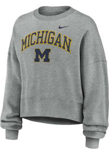 Nike Michigan Wolverines Womens Grey Phoenix Crew Sweatshirt