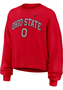 Nike Ohio State Buckeyes Womens Red Phoenix Crew Sweatshirt