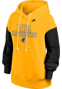 Nike Iowa Hawkeyes Womens Yellow Colorblock Phoenix Hooded Sweatshirt