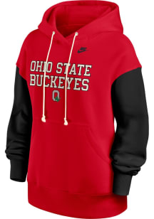 Nike Ohio State Buckeyes Womens Red Colorblock Phoenix Hooded Sweatshirt