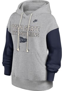 Nike Penn State Nittany Lions Womens Grey Colorblock Phoenix Hooded Sweatshirt
