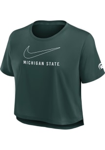 Nike Michigan State Spartans Womens Green Crop T-Shirt