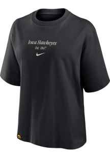 Nike Iowa Hawkeyes Womens Black Boxy Short Sleeve T-Shirt