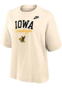 Nike Iowa Hawkeyes Womens Ivory Boxy Short Sleeve T-Shirt