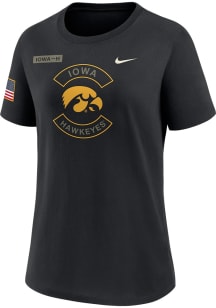 Nike Iowa Hawkeyes Womens Black Salute to Service Short Sleeve T-Shirt