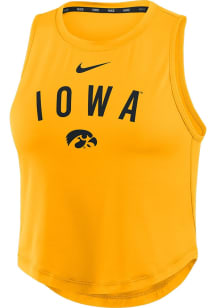 Nike Iowa Hawkeyes Womens Yellow Crop Tank Top