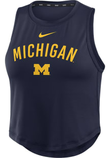 Nike Michigan Wolverines Womens Blue Crop Tank Top
