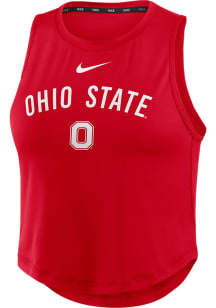 Nike Ohio State Buckeyes Womens Red Crop Tank Top