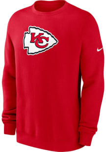 Nike Kansas City Chiefs Mens Red Rewind Club Long Sleeve Crew Sweatshirt