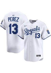 Salvador Perez Nike Kansas City Royals Mens White Home Limited Baseball Jersey