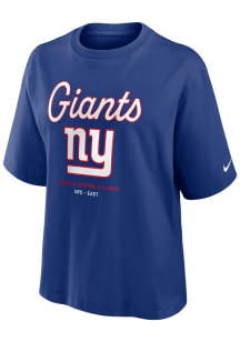 Nike New York Giants Womens Blue Essential Short Sleeve T-Shirt