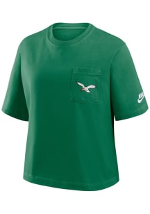 Nike Philadelphia Eagles Womens Kelly Green Rewind Short Sleeve T-Shirt