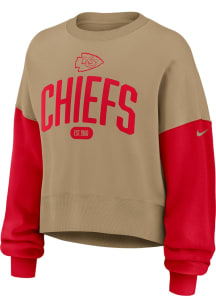 Nike Kansas City Chiefs Womens Tan Rewind Crew Sweatshirt