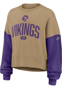 Nike Minnesota Vikings Womens Tan Rewind Crew Sweatshirt