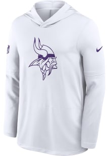 Nike Minnesota Vikings Mens White Sideline Long Sleeve Lightweight Hoodie