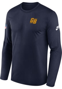 Nike Green Bay Packers Navy Blue Sideline Long Sleeve T-Shirt