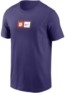 Nike Clemson Tigers Purple Primary Logo Short Sleeve T Shirt
