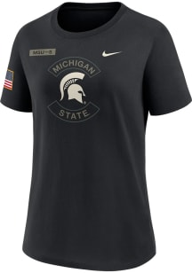 Nike Michigan State Spartans Womens Black Salute to Service Short Sleeve T-Shirt