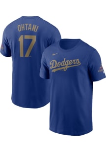 Shohei Ohtani Los Angeles Dodgers Blue 2024 World Series Champions Short Sleeve Player T Shirt