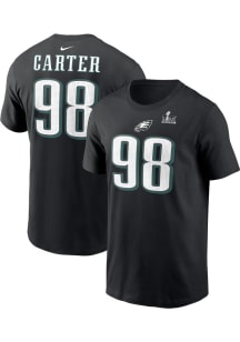 Jalen Carter Philadelphia Eagles Black 2024 Super Bowl Participant Short Sleeve Player T Shirt