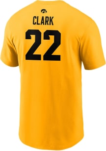 Caitlin Clark Iowa Hawkeyes Gold Basketball Short Sleeve Player T Shirt