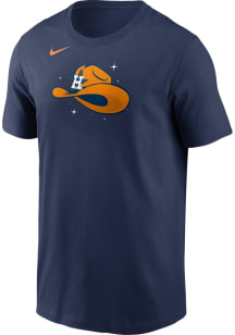 Nike Houston Astros Navy Blue Space Cowboy Hat Short Sleeve T Shirt