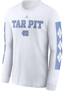 Nike North Carolina Tar Heels White Tar Pit Argyl Long Sleeve T Shirt