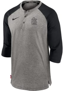 Nike St Louis Cardinals Charcoal Dry Top Flux Long Sleeve Fashion T Shirt