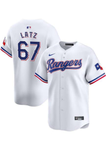 Jacob Latz Nike Texas Rangers Mens White Home 2024 Limited Baseball Jersey