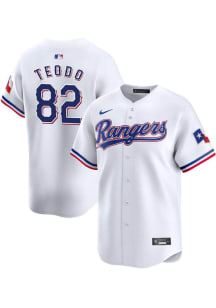 Emiliano Teodo Nike Texas Rangers Mens White Home 2024 Limited Baseball Jersey