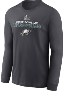 Nike Philadelphia Eagles Anthracite 2024 Super Bowl Champions Roster Long Sleeve T Shirt